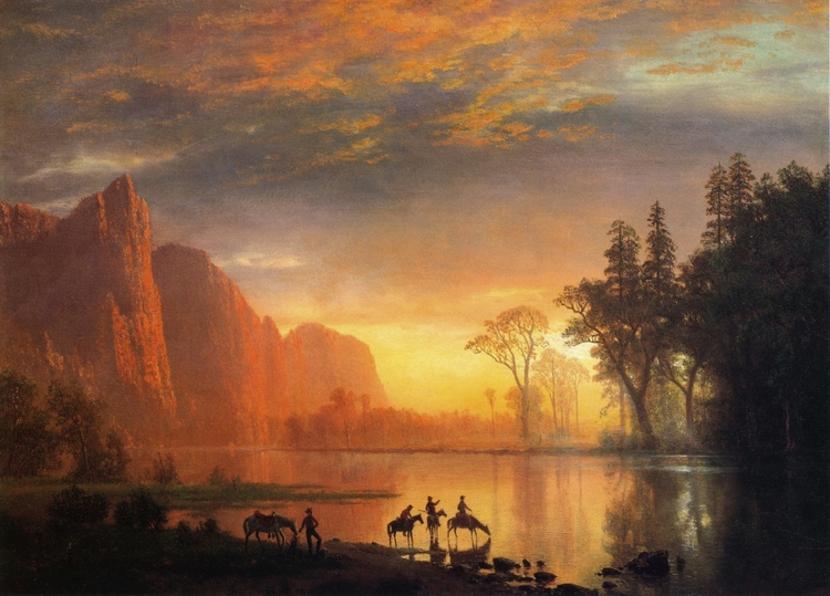 Albert Bierstadt Oil Painting Yosemite Valley Sunset